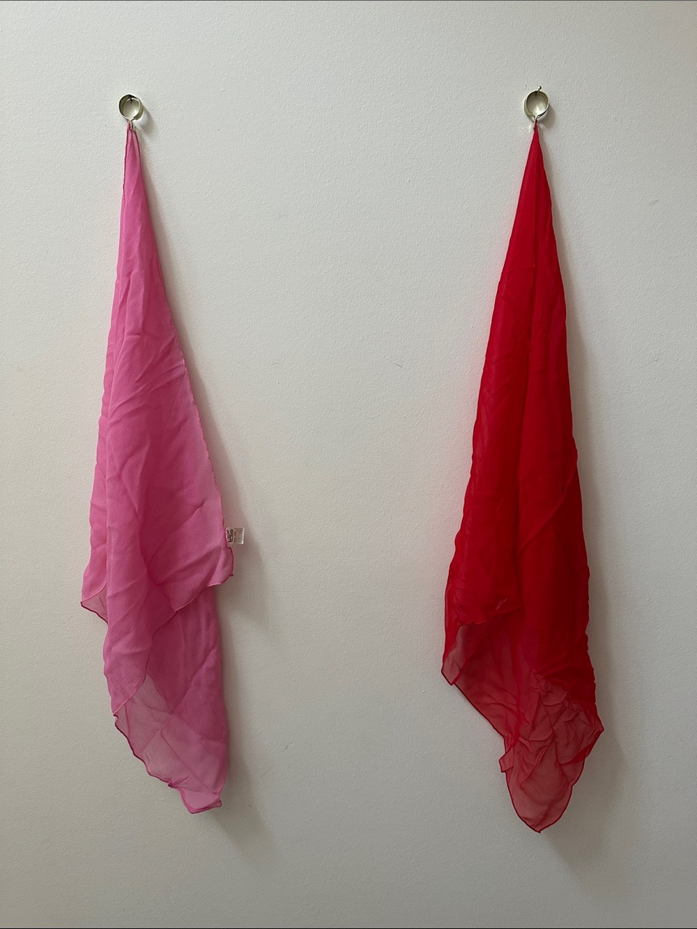 Lightweight Pink and Red Sheer Scarves - Set of 2